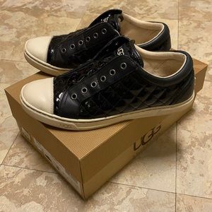 Quilted Ugg Sneakers, size 8, shearling lining, patent